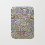 Majestic Cobalt Gold Antique Persian Kashmar Bath Mat Gallery Image 1
