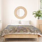 Majestic Cobalt Gold Antique Persian Kashmar Duvet Cover Gallery Image 3