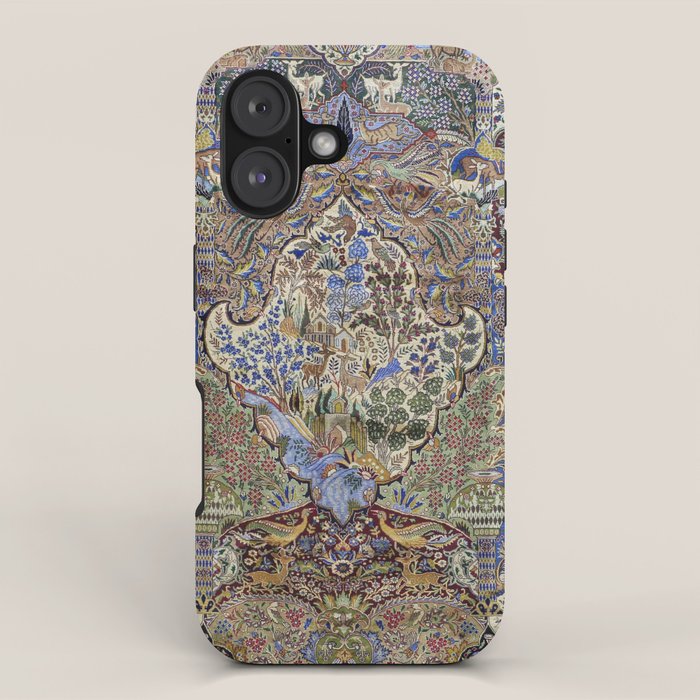 Majestic Cobalt Gold Antique Persian Kashmar iPhone Case Gallery Image 1