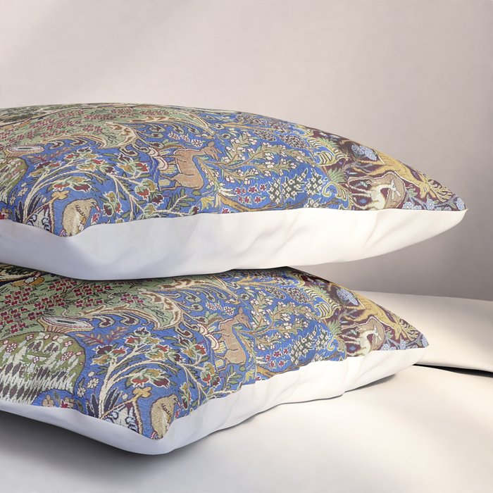 Majestic Cobalt Gold Antique Persian Kashmar Pillow Sham Gallery Image 3