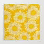Yellow Sunflowers Floral Pattern Wood Wall Art Gallery Image 1