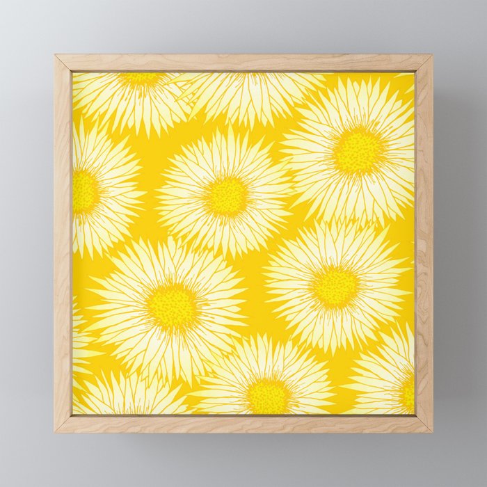Yellow Sunflowers Floral Pattern Mini Art Print Gallery Image 1