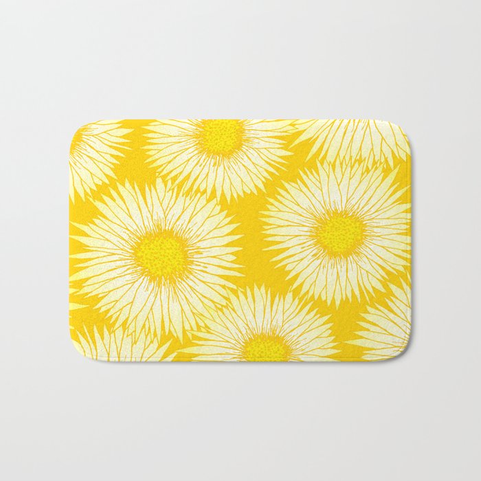 Yellow Sunflowers Floral Pattern Bath Mat Gallery Image 1
