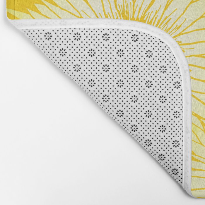 Yellow Sunflowers Floral Pattern Bath Mat Gallery Image 2