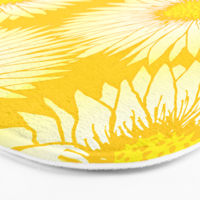 Yellow Sunflowers Floral Pattern Bath Mat Gallery Image 3