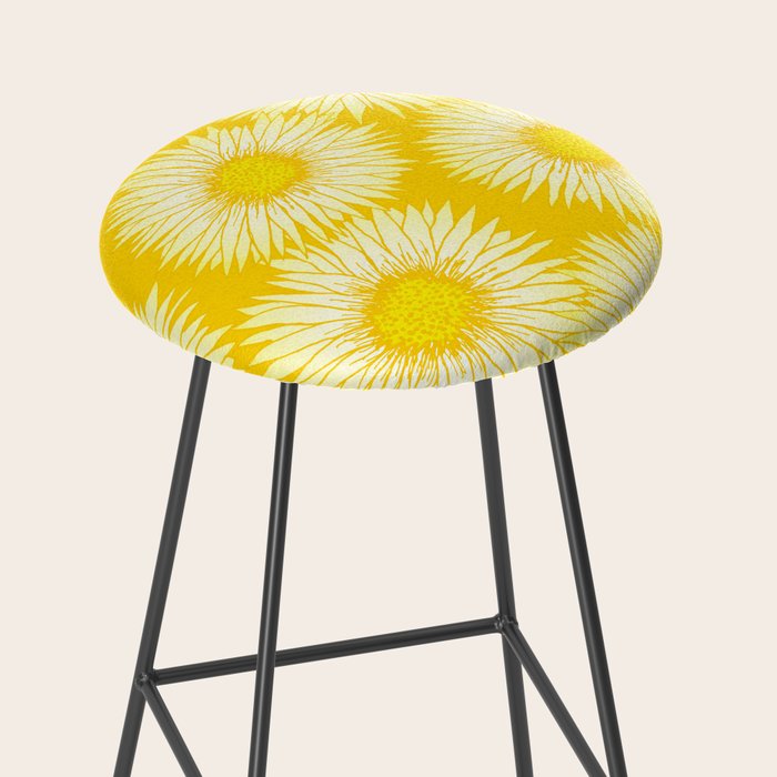 Yellow Sunflowers Floral Pattern Stool Gallery Image 2