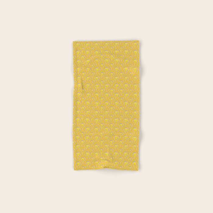 Art Deco Shells in Gold & Orange Bath Towel Gallery Image 1