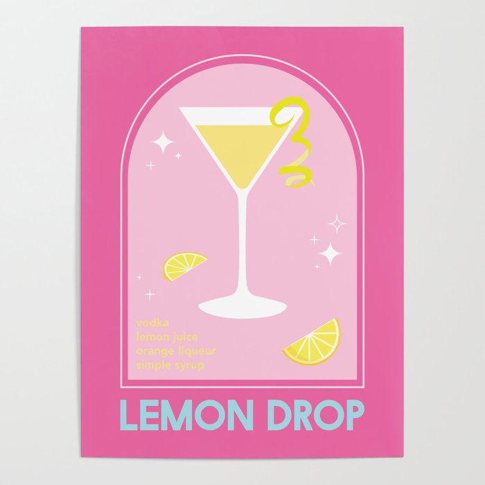 Lemon Drop Martini Cocktail Poster Gallery Image 1