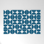 Mid Century Modern Geometric 04 Blue Welcome Mat Gallery Image 1