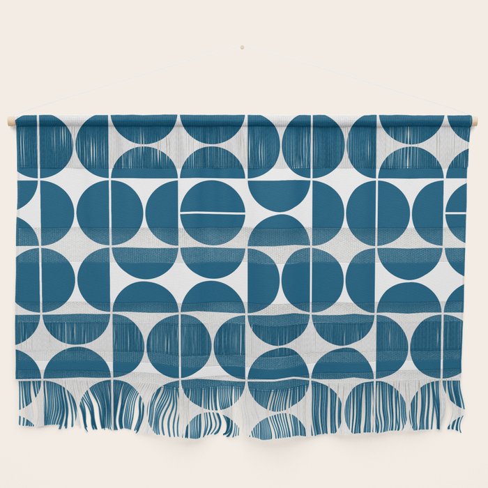 Mid Century Modern Geometric 04 Blue Wall Hanging Gallery Image 1