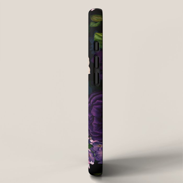 Vintage Midnight Purple Botanical Roses Flower Garden iPhone Case Gallery Image 2