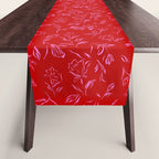 Pink and red romantic wildflowers Table Runner Gallery Image 1