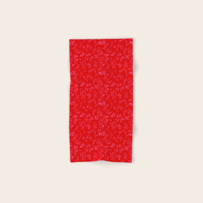 Pink and red romantic wildflowers Bath Towel Gallery Image 1