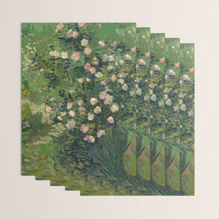Vincent Van Gogh,Blooming Rose Bush Wrapping Paper Gallery Image 3