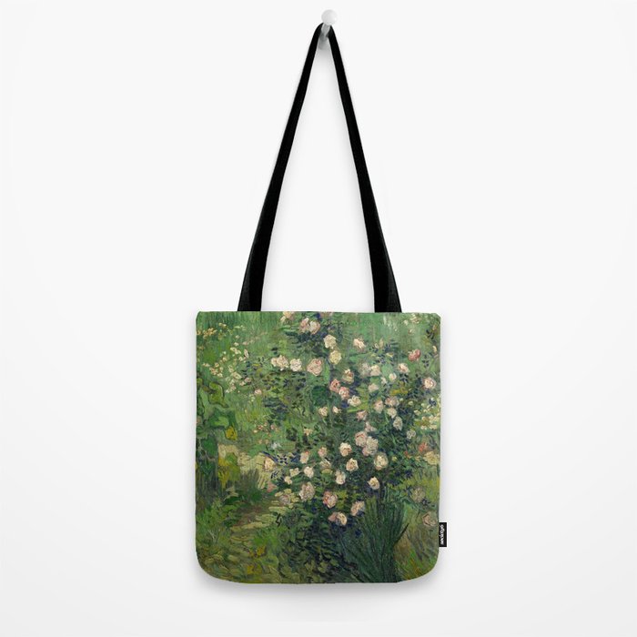 Vincent Van Gogh,Blooming Rose Bush Tote Bag Gallery Image 2