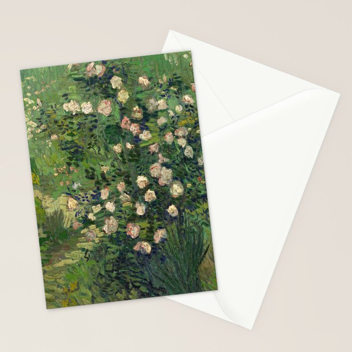 Vincent Van Gogh,Blooming Rose Bush Stationery Card Gallery Image 2