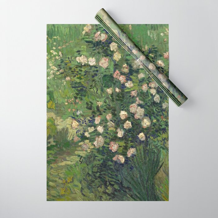 Vincent Van Gogh,Blooming Rose Bush Wrapping Paper Gallery Image 1