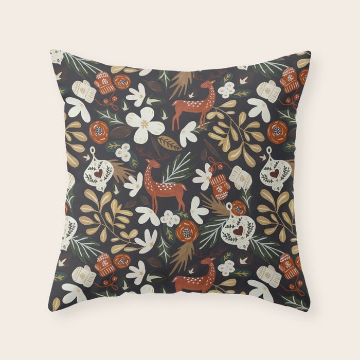 Christmas holiday night III Throw Pillow Gallery Image 1