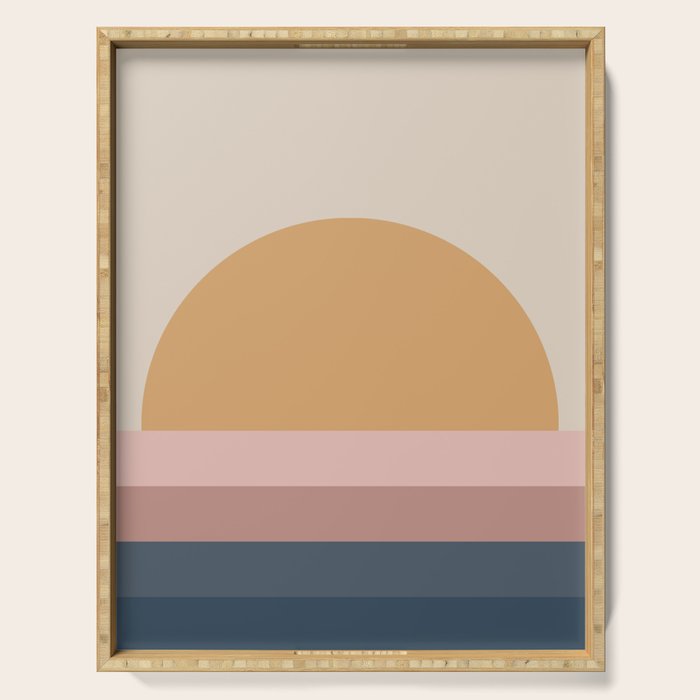 Minimal Retro Sunset - Earthy Neutral Serving Tray Gallery Image 1