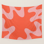 Wavy Land - Pink And Red Wall Tapestry Gallery Image 4