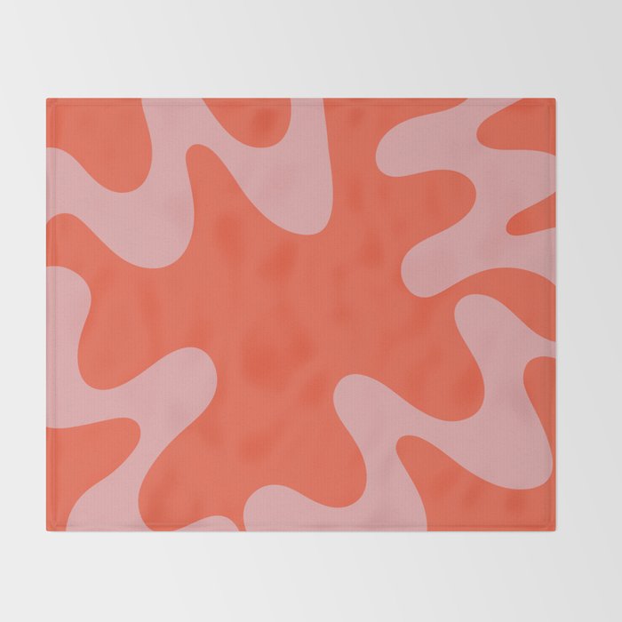 Wavy Land - Pink And Red Throw Blanket Gallery Image 2