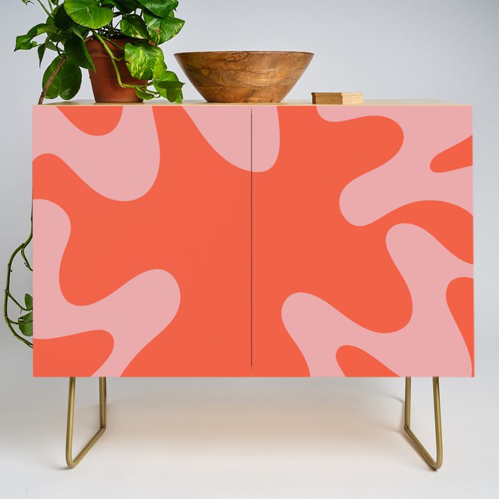 Wavy Land - Pink And Red Credenza Gallery Image 1