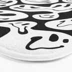 Black and White Dripping Smiley Bath Mat Gallery Image 3