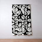 Black and White Dripping Smiley Window Curtain Gallery Image 3