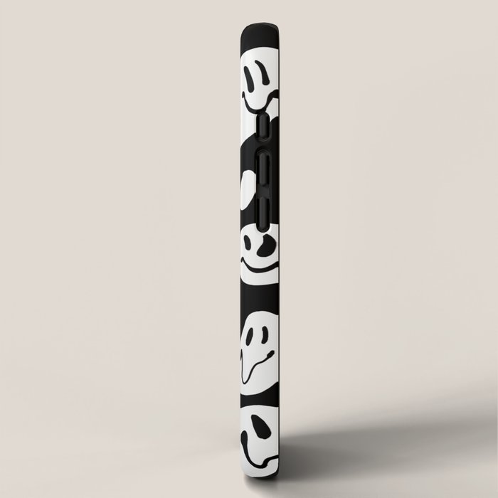 Black and White Dripping Smiley iPhone Case Gallery Image 2