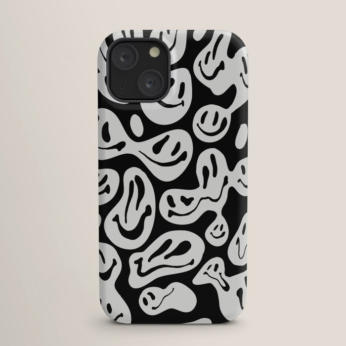 Black and White Dripping Smiley iPhone Case Gallery Image 17