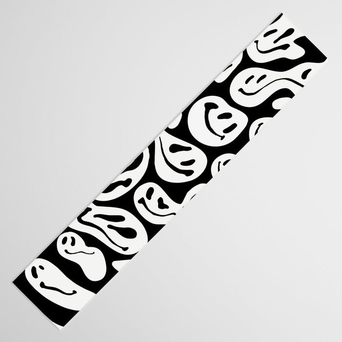 Black and White Dripping Smiley Table Runner Gallery Image 3