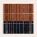 Spotted Stripes, Terracotta and Navy Blue Wood Wall Art Gallery Image 1