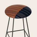 Spotted Stripes, Terracotta and Navy Blue Stool Gallery Image 2