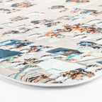 Vintage Beach Photography, Aerial Beach Print, Beach People, People On Beach, Beach Umbrellas Bath Mat Gallery Image 3
