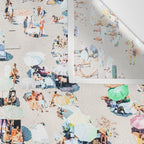 Vintage Beach Photography, Aerial Beach Print, Beach People, People On Beach, Beach Umbrellas Wall Tapestry Gallery Image 3