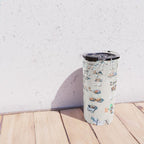 Vintage Beach Photography, Aerial Beach Print, Beach People, People On Beach, Beach Umbrellas Travel Mug Gallery Image 4