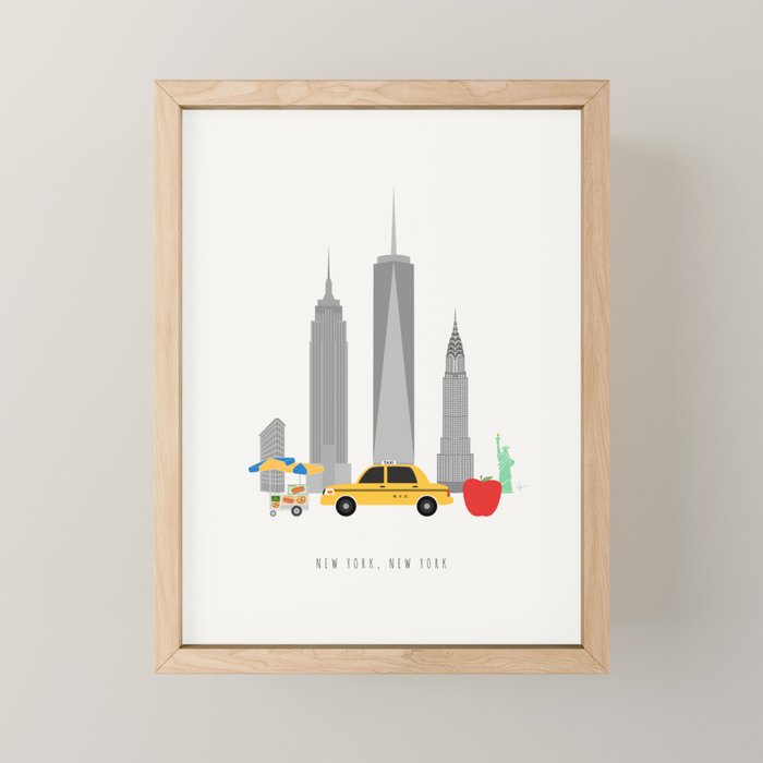 New York City, NYC Skyline Mini Art Print Gallery Image 1