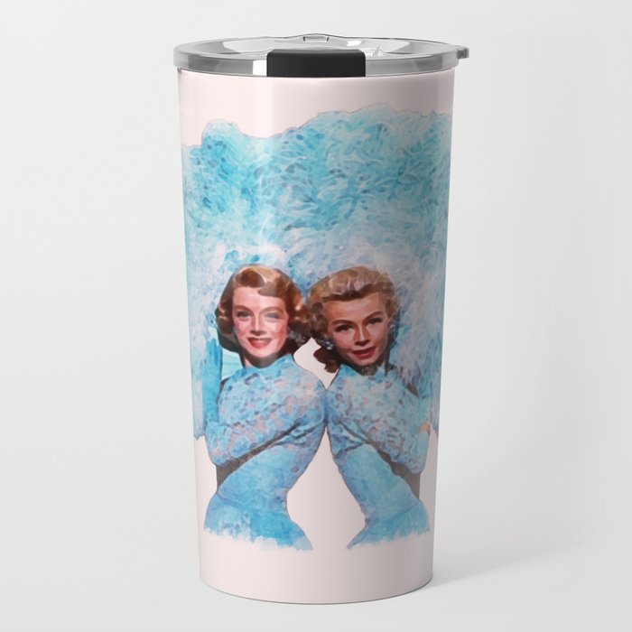 Sisters - White Christmas - Watercolor Travel Mug Gallery Image 1