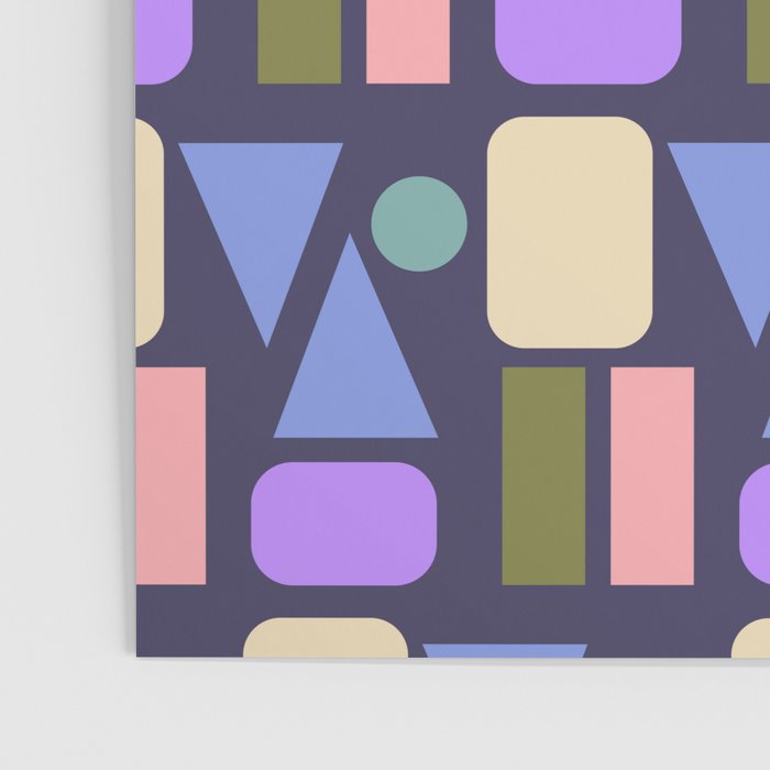 Mid-century Geometric Color Fun - Dark Blue Poster Gallery Image 3