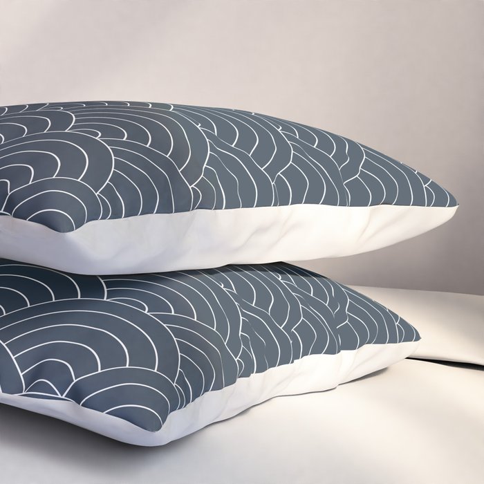 Waves (Annapolis Blue) Pillow Sham Gallery Image 3