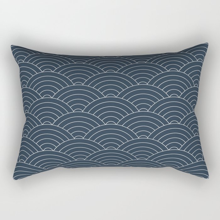 Waves (Annapolis Blue) Rectangular Pillow Gallery Image 1