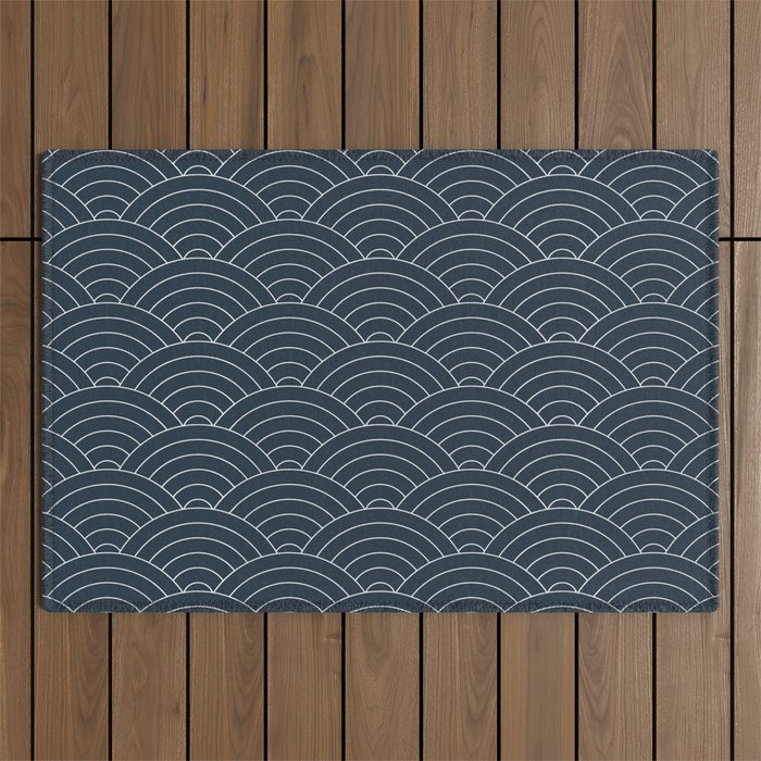 Waves (Annapolis Blue) Outdoor Rug Gallery Image 1