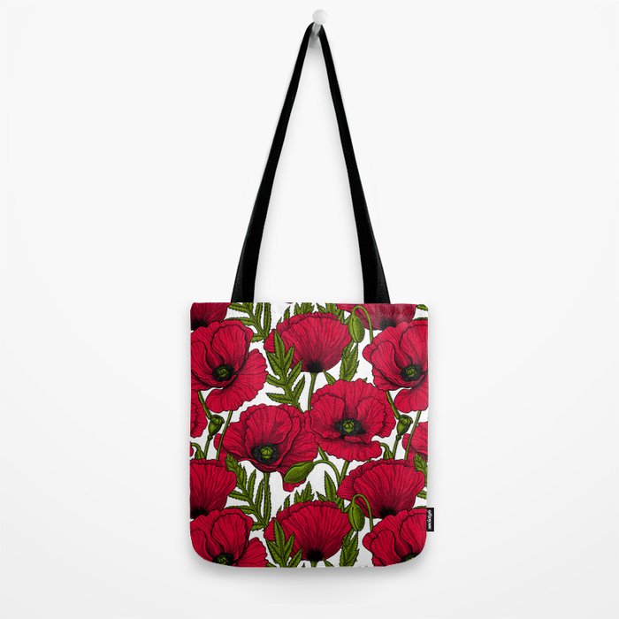Red Poppy garden 2 Tote Bag Gallery Image 2