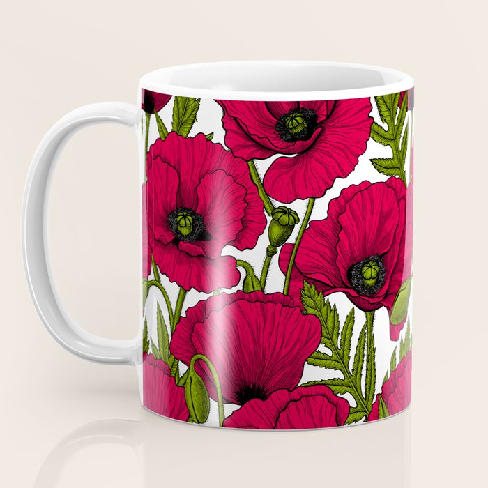 Red Poppy garden 2 Coffee Mug Gallery Image 3