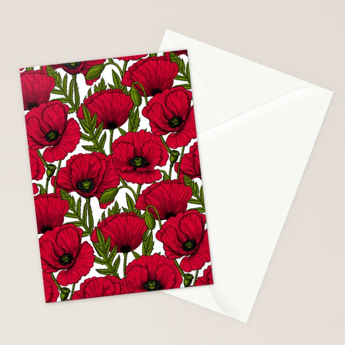 Red Poppy garden 2 Stationery Card Gallery Image 2
