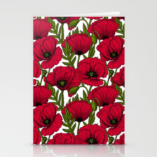 Red Poppy garden 2 Stationery Card Gallery Image 2