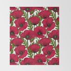 Red Poppy garden 2 Throw Blanket Gallery Image 2