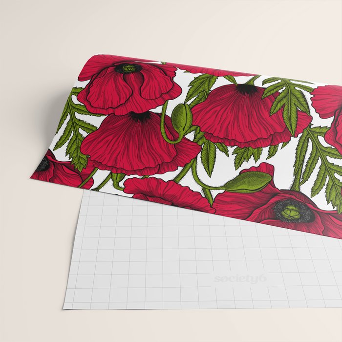 Red Poppy garden 2 Wrapping Paper Gallery Image 2