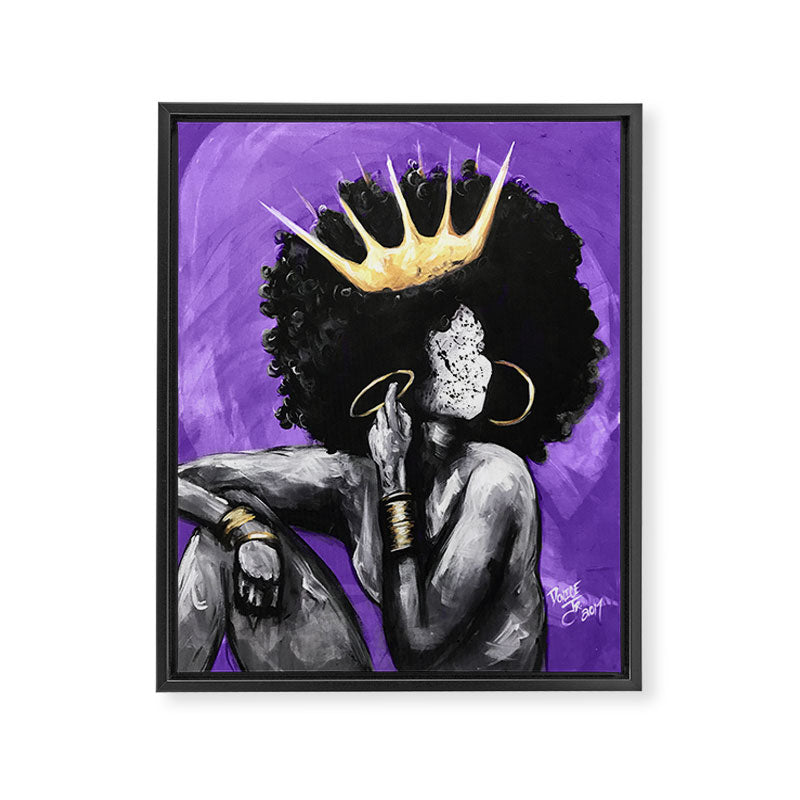 Naturally Queen VI PURPLE Framed Canvas Print Gallery Image 6