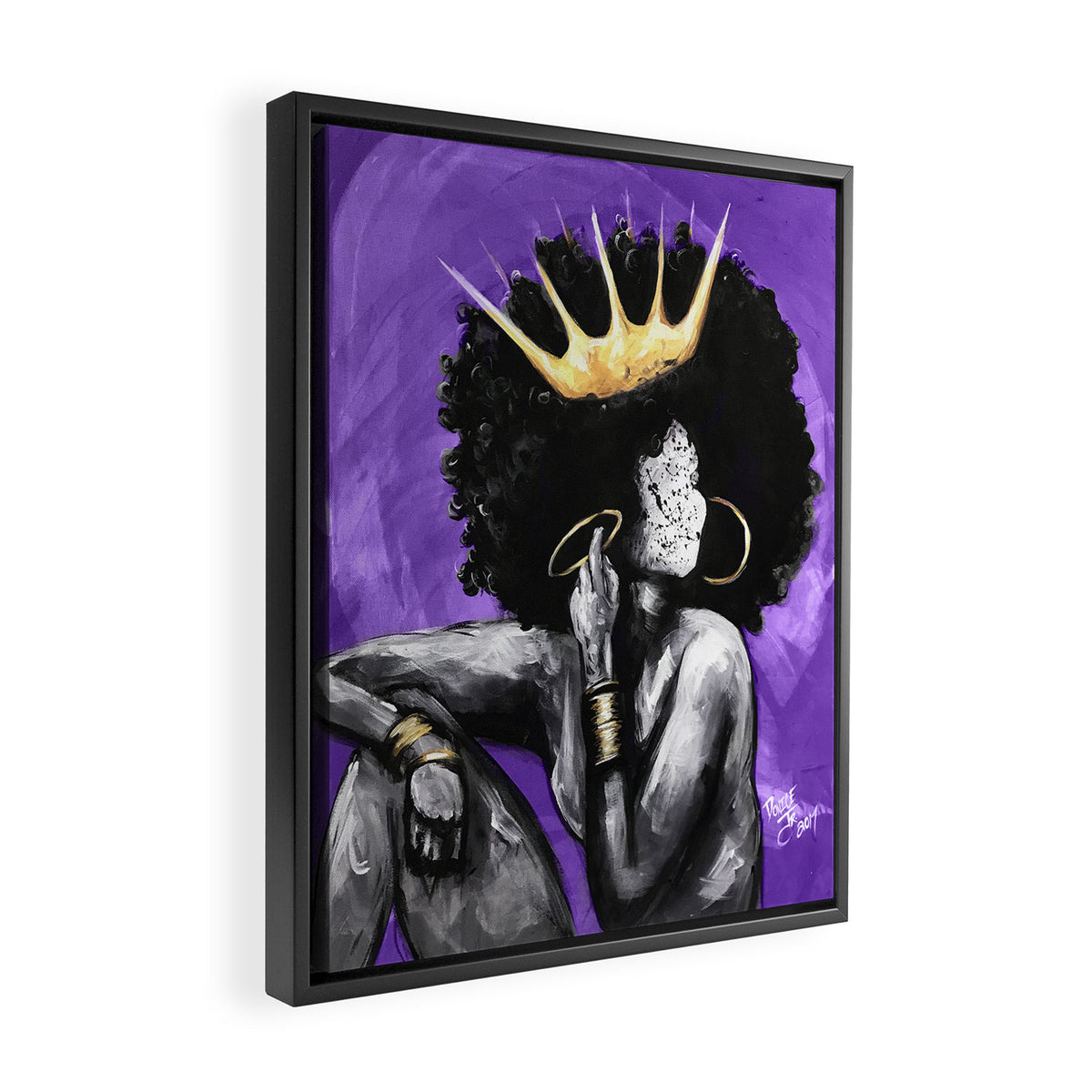 Naturally Queen VI PURPLE Framed Canvas Print Gallery Image 2